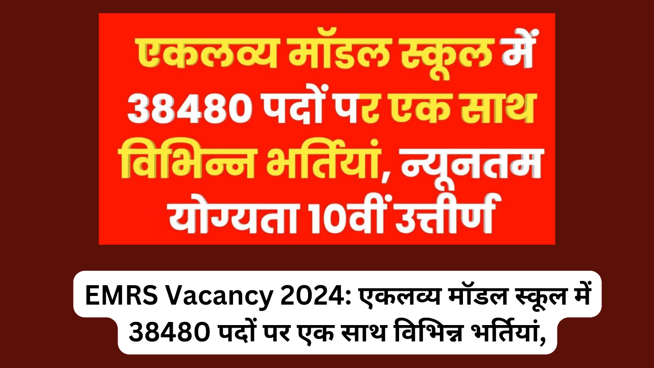 EMRS Vacancy 2024: एकलव्य मॉडल स्कूल में 38480 पदों पर एक साथ विभिन्न भर्तियां,