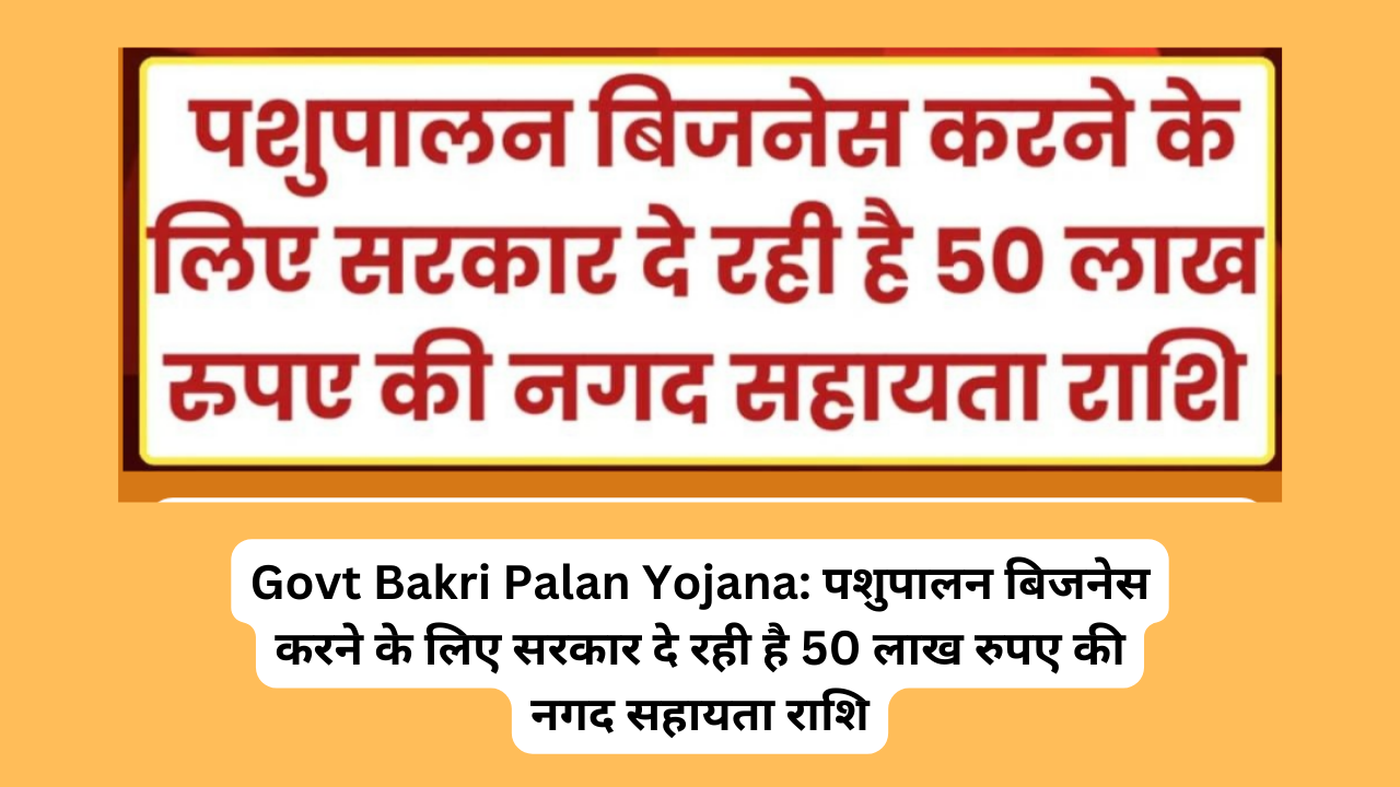 Govt Bakri Palan Yojana: पशुपालन बिजनेस करने के लिए सरकार दे रही है 50 लाख रुपए की नगद सहायता राशि